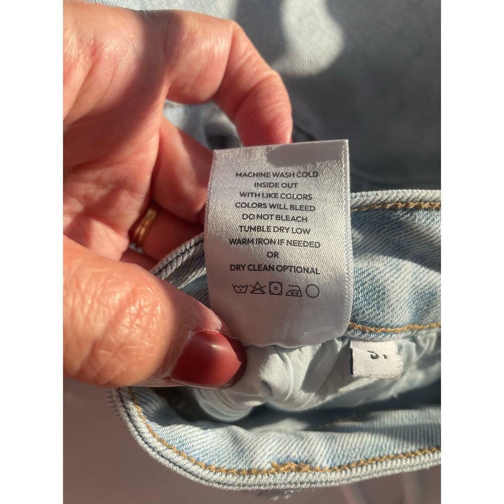 Oneso Wide Leg High Waisted Jeans Light Blue Stretch Zipper Boho Size 31 - Picture 7 of 7